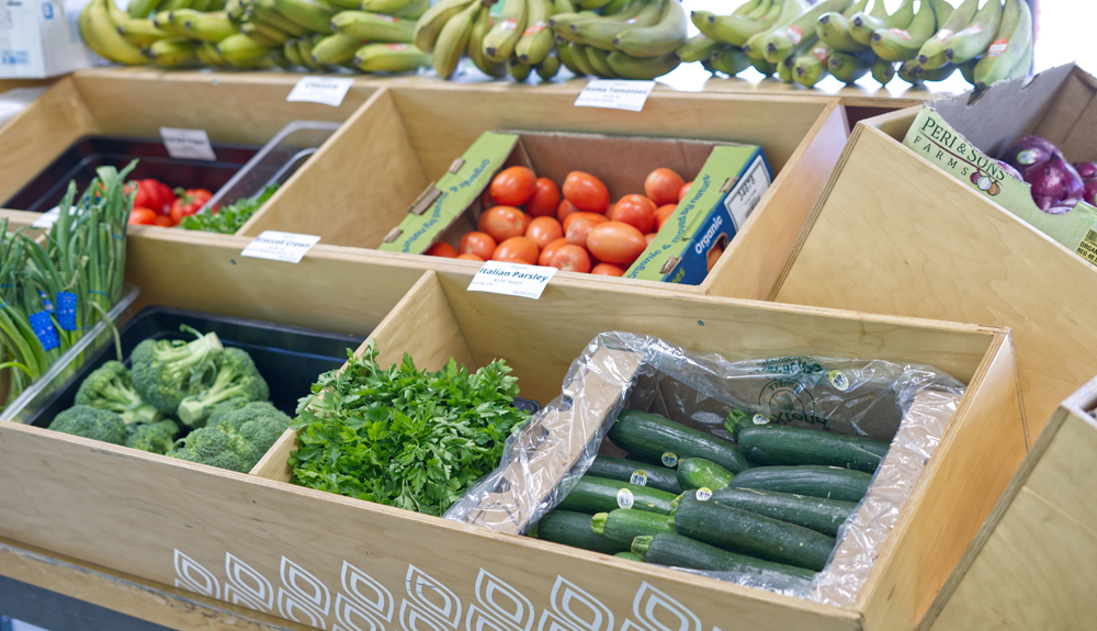 Bins of produce Bins of produce
